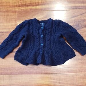 GAP Baby EUC 12-18 months navy blue cableknit peplum sweater